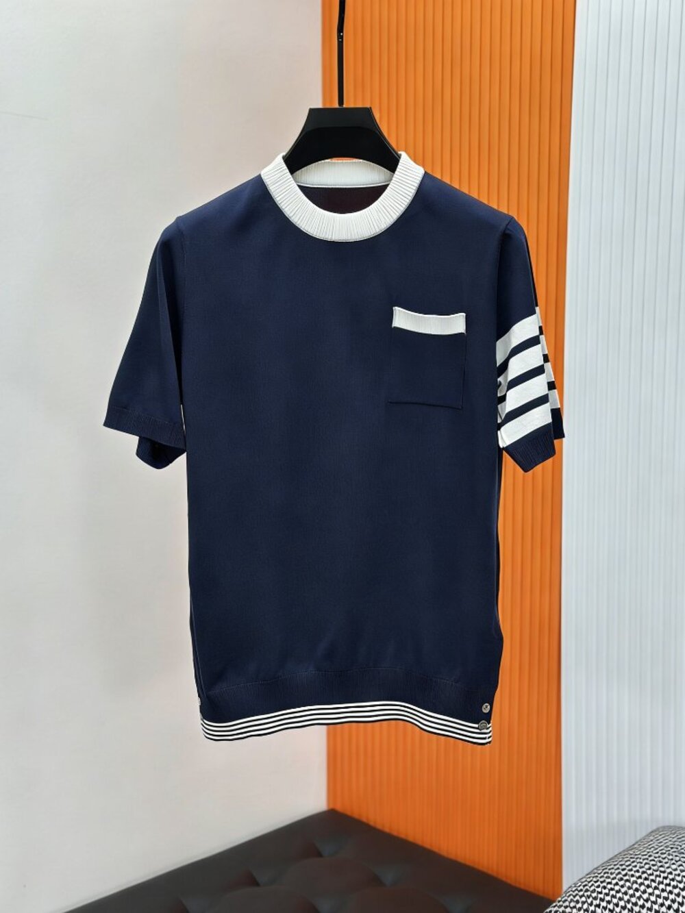 Thom Browne TB Knit Sweater | Signature 4-Bar Detail Premium Wool Blend Classic